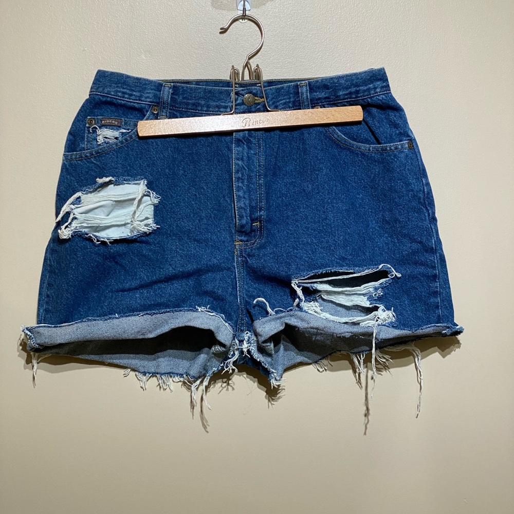 Vintage Riders distressed real denim shorts Size 16
